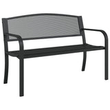 Garden Bench Black Powder-Coated Steel Standard Durable 4002827