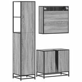 3 Piece Bathroom Furniture Set Grey Sonoma Engineered Wood 3301148