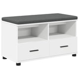 Hall Bench White 80 x 38 x 46 cm Engineered Wood and Fabric 891456