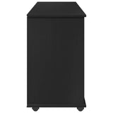 Rolling Cabinet Black 100 x 39 x 65.5 cm Solid Pine Wood 42028387