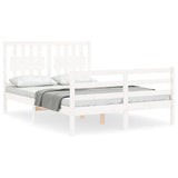 Bed Frame without Mattress White Small Double Solid Wood 3194282