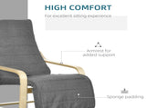 Wooden Lounging Chair Deck Relaxing Recliner Lounge Seat with Adjustable Footrest & Removable T3398P328108