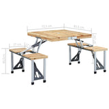 47687 Folding Camping Table with 4 Seats Steel Aluminium