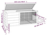 Rabbit Hutch Brown 103x44x69.5 cm Solid Wood Pine 172296