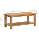 Coffee Table 90x45x40 cm Solid Oak Wood 289194