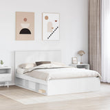 Bed Frame with Headboard White 150 x 200 cm Solid Pine Wood 3410992