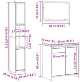 ZNTS 3 Piece Bathroom Furniture Set Old Wood Engineered Wood 3328565