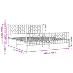 ZNTS Metal Bed Frame with Headboard and Footboard White 183x213 cm 374509