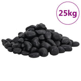 Polished Pebbles 25 kg Black 2-5 cm 155328