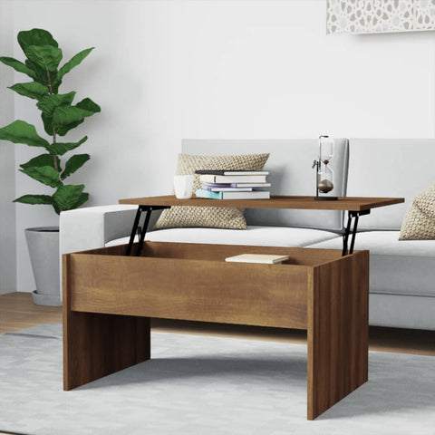 ZNTS Coffee Table Brown Oak 80x50.5x41.5 cm Engineered Wood 819289