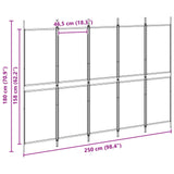 5-Panel Room Divider Beige 250 x 180 cm Fabric 42039217