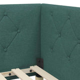 Corner Bed Frame with Headboard Dark Green 80 x 200 cm Fabric 42016557