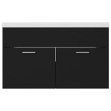 Sink Cabinet with Built-in Basin Black Engineered Wood 3070830