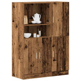 ZNTS 2 Piece Kitchen Cabinet Set Old Wood Engineered Wood 3324149