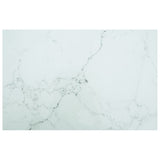 Table Top White 100x62 cm 8mm Tempered Glass with Marble Design 322259