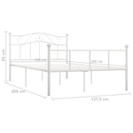 ZNTS 284518 Bed Frame without Mattress White Metal 120x200 cm