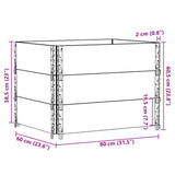 Pallet Collars 3 pcs 80x60 cm Solid Wood Pine 3295362
