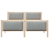 Bed frame Brown and light grey 160 x 200 cm Solid pine wood 3394308
