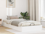 Ottoman Bed Frame White 80.5 x 200 cm Engineered Wood 3409261
