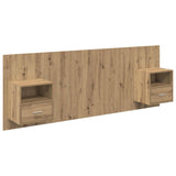 Headboard With Cabinet 3 pcs Artisan Oak Engineered Wood 3415961