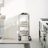 Tray Trolley with 6 GN Containers 39x55x87 cm Stainless Steel 4108073