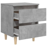 ZNTS Bed Cabinets & Solid Pinewood Legs 2 pcs Concrete Grey 40x35x50 cm 805860