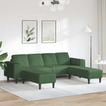 Fabric Sofa with Cushion Dark Green Corduroy fabric 3335136