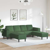 Fabric Sofa with Cushion Dark Green Corduroy fabric 3335136