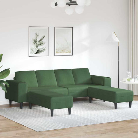 Fabric Sofa with Cushion Dark Green Corduroy fabric 3335136