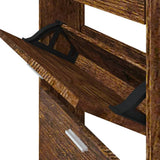 Shoe Cabinet Smoked Oak 59x17x108 cm Engineered Wood 342531