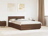 Bed Frame with Headboard Brown Oak 120 x 190 cm Engineered Wood 3408095