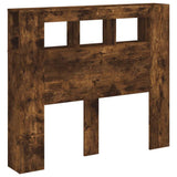 LED Headboard Smoked Oak 120x18,5x103,5 cm Engineered Wood 837341