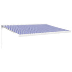 Retractable Awning Blue and White 4x3 m Fabric and Aluminium 3154523
