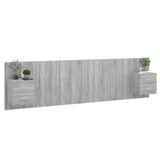 Bed Headboard with Cabinets Grey Sonoma Engineered Wood 3115738