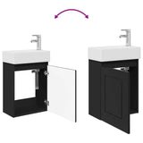 Bathroom Vanity Unit with Tap Black 45.5 x 22.5 x 84 cm 889472