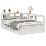 Bookcase Bed without Mattress White 120x190cm Solid Wood Pine 3324479