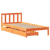 Bed Frame without Mattress Wax Brown 90x200 cm Solid Wood Pine 3301490
