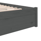 Bed Frame without Mattress Grey Solid Wood 135x190 cm Double Double 814926
