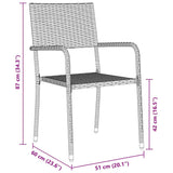 Garden Dining Set with Cushion 7 pcs Grey Poly Rattan 3380047