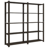 5-Tier Storage Rack Black 170x38x170 cm Solid Wood Pine 373406