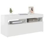 TV Cabinet with LED Lights High Gloss White 90x35x40 cm 804388