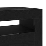 TV Cabinet with LED Black Oak 75 x 35 x 40 cm Engineered Wood 862557