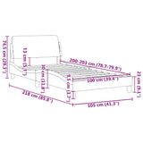 Bed Frame "Dover" Dark Grey 100x203 cm Fabric 373273