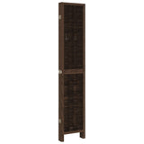 Room Divider 6 Panels Dark Brown Solid Wood Paulownia 358667