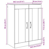 Wall Mounted Cabinet Old Wood 69.5 x 34 x 90 cm Engineered Wood 882427