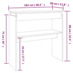 ZNTS Console Table Brown Oak 102x30x80 cm Engineered Wood 815221