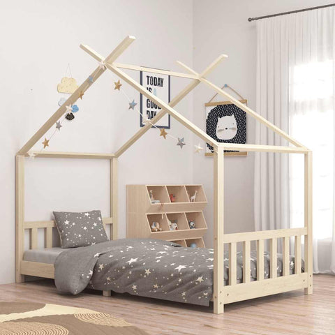 Kids Bed Frame Solid Pine Wood 90x200 cm 283366