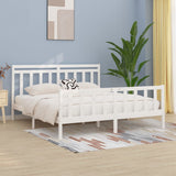 Bed Frame without Mattress White Solid Wood Pine 200x200 cm 3107049
