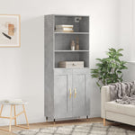 Highboard Concrete Grey 69.5x34x180 cm Engineered Wood 3189937
