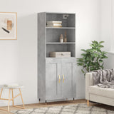 Highboard Concrete Grey 69.5x34x180 cm Engineered Wood 3189937